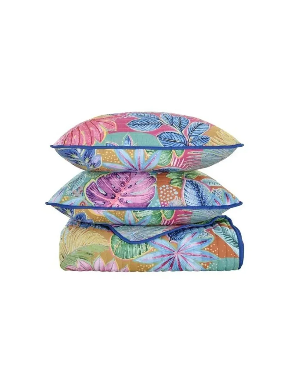 J by J Queen Hanalei Tropical 2 Piece Quilt Set Twin Twin XL $270